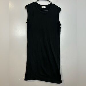 Drifter Black Cotton Double Layer Sleeveless T-shirt Dress Size Small